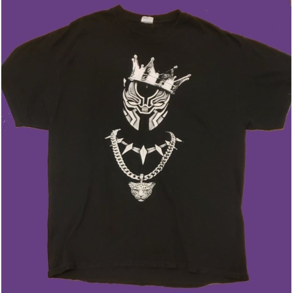 Black Panther King T'Challa of Wakanda Marvel T-shirt Men's XL